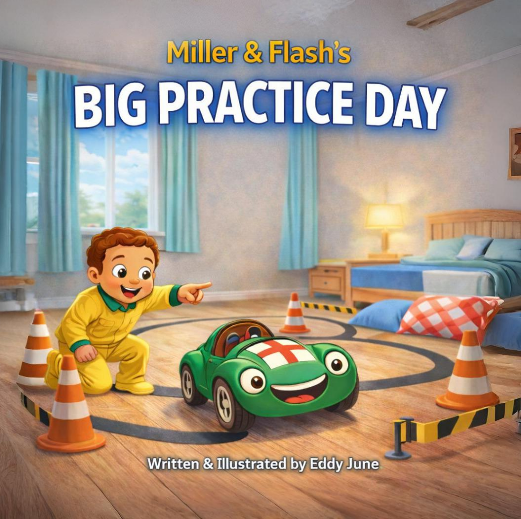 Miller and Flash Big Practice Day children's adventure book cover